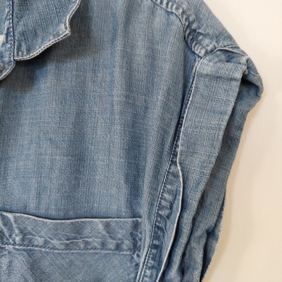 Denim Utility Sleeveless Shirtdress, Size L - Picture 3 of 9